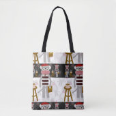 Beatnik Sockmonkey Poetry Party Tote Bag (Voorkant)