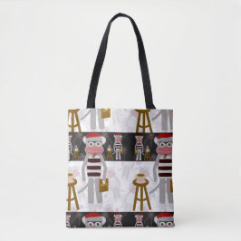 Beatnik Sockmonkey Poetry Party Tote Bag