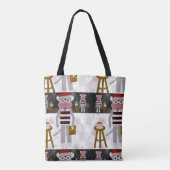 Beatnik Sockmonkey Poetry Party Tote Bag (Achterkant)