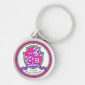 Beatrice letter B: roze unicorn Sleutelhanger (Voorkant)