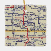 Beatrice NE  Map Keramisch Ornament (Voorkant)