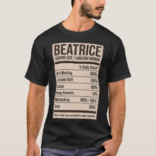 Beatrice Nutrition Facts Name Nickname Alias Title T-shirt
