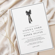 BEATRICE Ribbon Bow Zwart-wit bruiloft