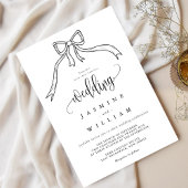 Beatrice Ribbon Bow Zwart-wit bruiloft Kaart