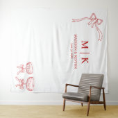 Beatrice Ribbon Red Wedding Wandkleed (In Situ (horizontaal))