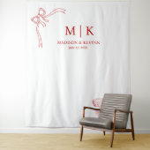 Beatrice Ribbon Red Wedding Wandkleed (In situ)