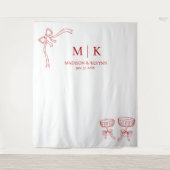 Beatrice Ribbon Red Wedding Wandkleed (Voorkant)