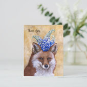 Beatrice the Fox bedankt je platte kaart (Staand voorkant)