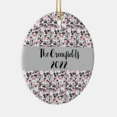 Beatrice Waterverf Floral Custom Holiday Ceramic Keramisch Ornament (Rechts)