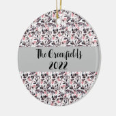 Beatrice Waterverf Floral Custom Holiday Ceramic Keramisch Ornament (Links)