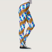 Beatrix Jimette Design Blauw en bruin op wit Leggings (Rechts)