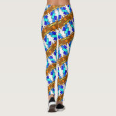Beatrix Jimette Design Blauw en bruin op wit Leggings (Achterkant)