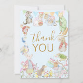 Beatrix Peter het Konijn Woodland Baby shower Bedankkaart (Achterkant)