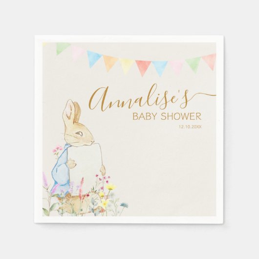 Beatrix Peter het Konijn Woodland Baby shower Servet (Voorkant)