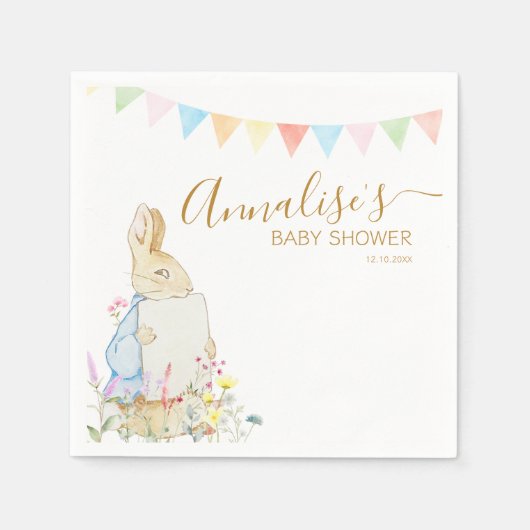 Beatrix Peter het Konijn Woodland Baby shower Servet (Voorkant)