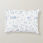 Beatrix Peter the Rabbit Toile Chinoiserie Blue Accent Kussen (Achterkant)