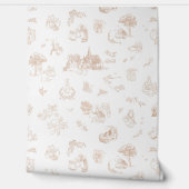 Beatrix Peter the Rabbit Toile Chinoiserie Brown Behang (Afrollen)