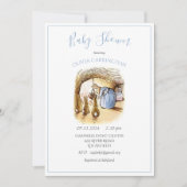 Beatrix Potter Blue Bunny Baby shower Invitation Kaart (Voorkant)