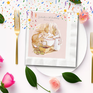 Beatrix Potter Bunnies Berries en Cream Birthday Servet