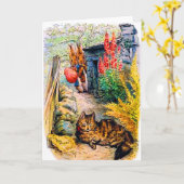Beatrix Potter - Bunnies die de kat bekijken Kaart (Gele Bloem)