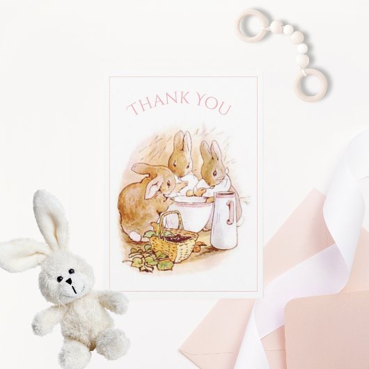 Beatrix Potter Bunny Rabbit Baby shower Bedankkaart
