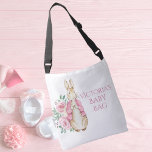 Beatrix Potter Bunny Rabbit Pink Baby Crossbody Tas<br><div class="desc">Zoet klein konijntje Beatrix Potter met  roze bloemen. Ideaal voor een baby-tas om alle baby te tassen voor een namiddag uit of een reis naar een sitterhuis. Gewoon schattig. 100% klanttevredenheid met "Zazzle"</div>