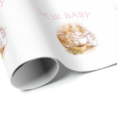Beatrix Potter Bunny Rabbit Pink Baby shower Cadeaupapier (Rol Hoek)