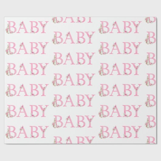 Beatrix Potter Bunny Rabbit Pink Baby shower Cadeaupapier (Vlak)