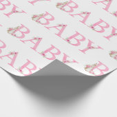 Beatrix Potter Bunny Rabbit Pink Baby shower Cadeaupapier (Hoek)