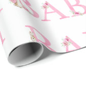 Beatrix Potter Bunny Rabbit Pink Baby shower Cadeaupapier (Rol Hoek)