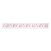 Beatrix Potter Bunny Rabbit Pink Baby shower Satijnen Lint (Voorkant)