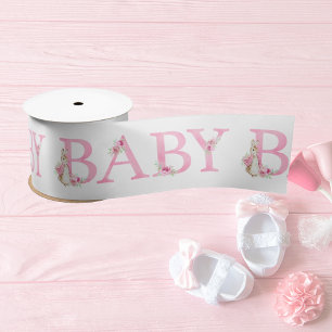 Beatrix Potter Bunny Rabbit Pink Baby shower Satijnen Lint