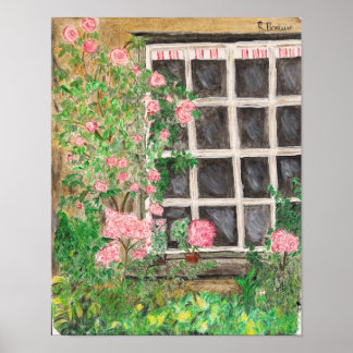 Beatrix Potter cottage garden poster