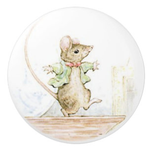 Beatrix Potter, cute muis, keramische knop