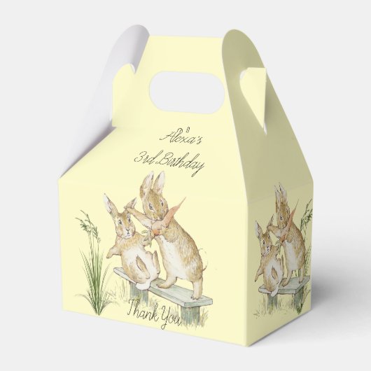 Beatrix Potter, Cute Rabbits Eating Carrots Bedankdoosjes (Voorkant Zijde)