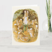 Beatrix Potter Dartelende Konijnen  Feestdagen Kaart (Voorkant)