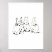 Beatrix Potter Eenvoudige Konijnenschets Kinderkam Poster (Voorkant)