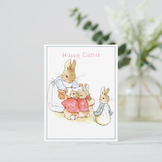 Beatrix Potter Gelukkig Pasen Briefkaart (Staand voorkant)