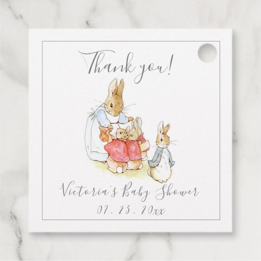 Beatrix Potter  Genderneutrale Baby Bedankjes Labels (Achterkant)