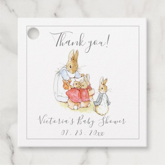 Beatrix Potter  Genderneutrale Baby Bedankjes Labels (Voorkant)