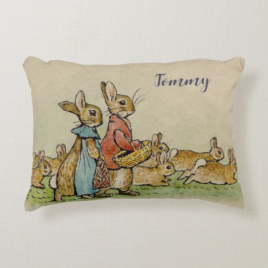 Beatrix Potter gepersonaliseerde naam Accent Kussen (Voorkant)