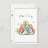 Beatrix Potter Groene Baby Jongen Meisje Douche Bedankkaart (Voorkant / Achterkant)