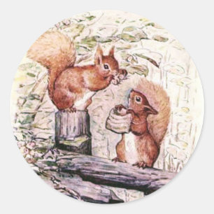 Beatrix Potter Het verhaal van Eekhoorn Nutkin Ronde Sticker