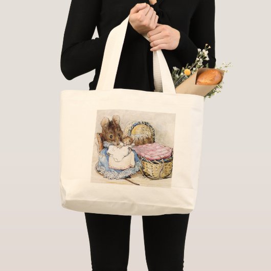 Beatrix Potter, Hunca Munca, Antiek Grote Tote Bag (Voorkant (product))