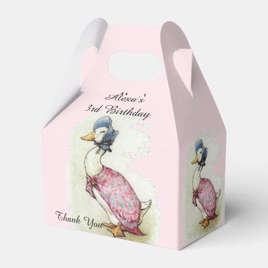 Beatrix Potter, Jemima Puddle Duck, gepersonalisee Bedankdoosjes (Voorkant Zijde)