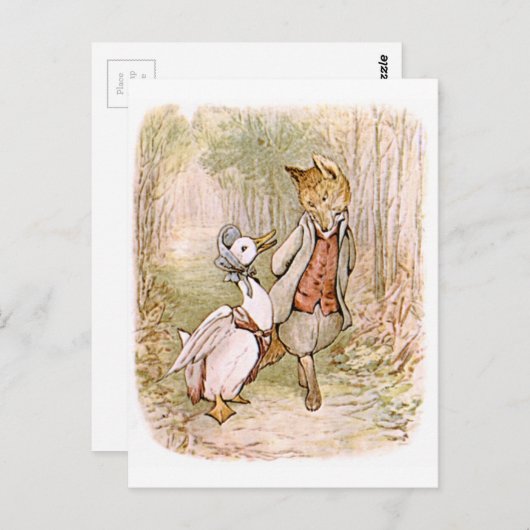 Beatrix Potter, Jemima Puddle Duck, meneer Tod Briefkaart (Voorkant / Achterkant)