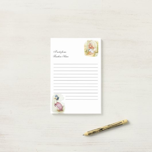 Beatrix Potter, Jemima Puddle Duck Mrs. Rabbit Post-it® Notes (Op bureau)