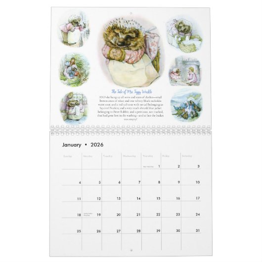 Beatrix Potter Kalender Twee pagina's Medium Groot (Jan 2026)