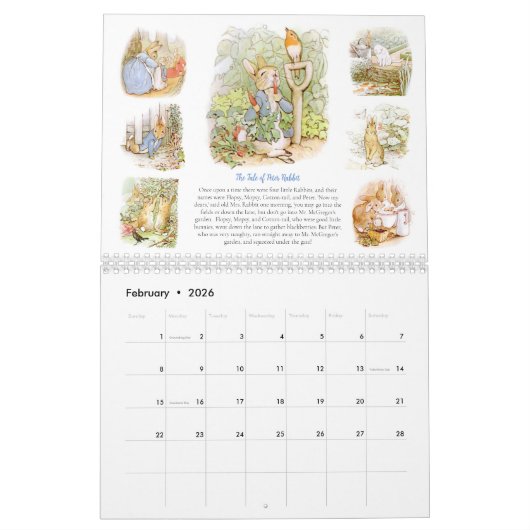 Beatrix Potter Kalender Twee pagina's Medium Groot (Feb 2026)