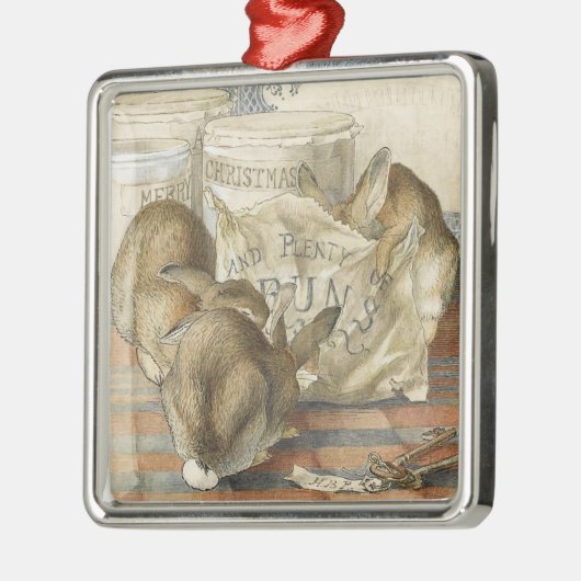 Beatrix Potter kerstbunnies Metalen Ornament (Links)